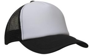 3803 Truckers Mesh Cap White Black