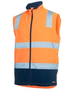 HI VIS (D+N) THREE LAYER SOFTSHELL VEST Orange-Navy 6DWV