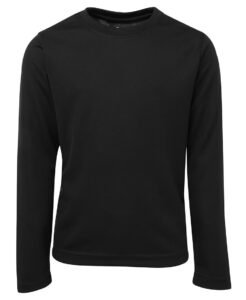 KIDS & ADULTS LS POLY TEE 7PLFT Black