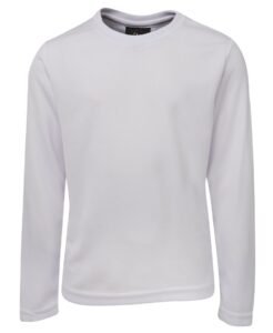 KIDS & ADULTS LS POLY TEE 7PLFT White