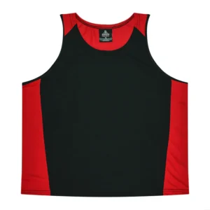 PREMIER MENS SINGLETS - 1101 Black Red