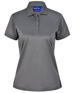 PS92 LADIES SUSTAINABLE POLY COTTON CORPORATE SS POLO Ash