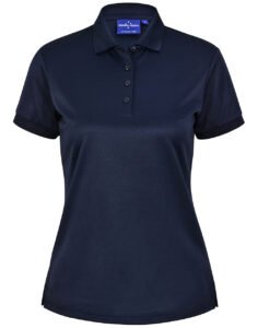 PS92 LADIES SUSTAINABLE POLY COTTON CORPORATE SS POLO Navy