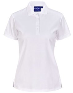 PS92 LADIES SUSTAINABLE POLY COTTON CORPORATE SS POLO White