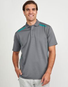PS93 MENS SUSTAINABLE POLY COTTON CONTRAST SS POLO