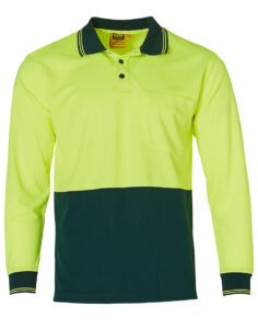 SW05CD High Visibility Long Sleeve Fluro-Bottle Polo