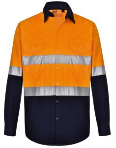 SW82 UNISEX HI VIS COOL-BREEZE SAFETY LS SHIRT Orange
