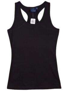 TS21A STRETCH RACEBACK SINGLET Ladies' Black