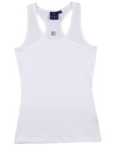 TS21A STRETCH RACEBACK SINGLET Ladies' White